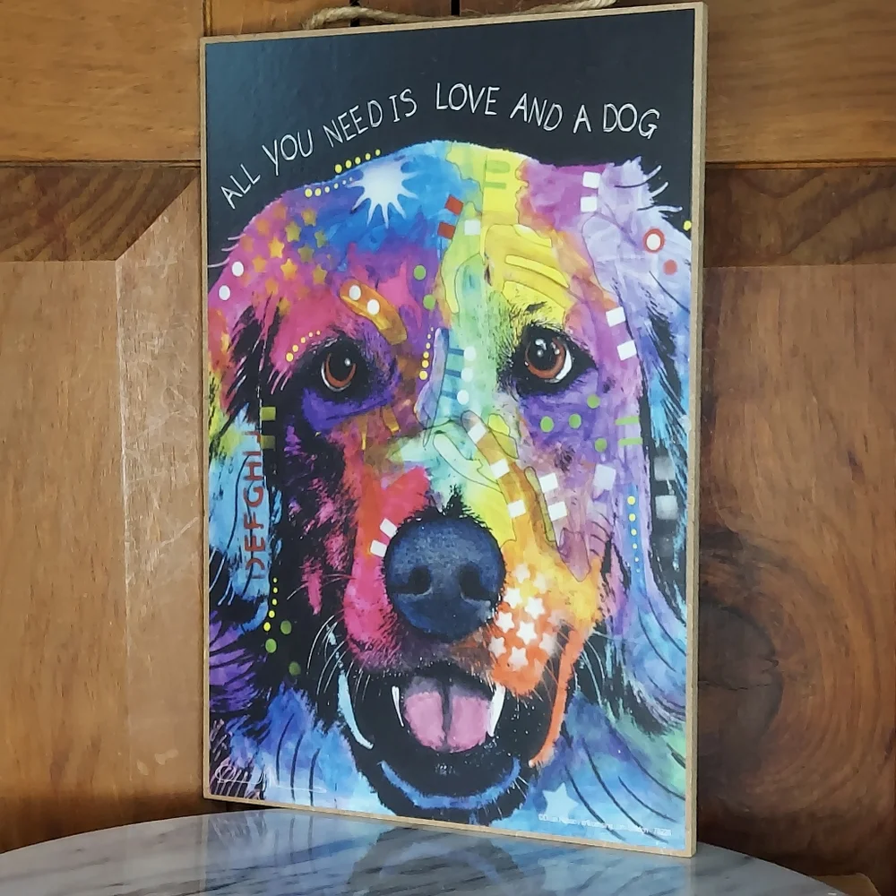 Wooden Golden Retriever Sign. B